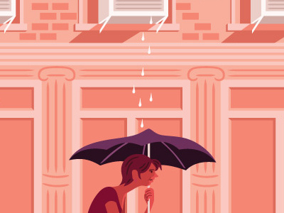 A/C Shower air conditioning building city gross illustration summer umbrella vector