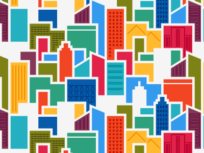 City Pattern buildings city illustration pattern rainbow vector