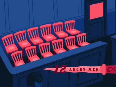 12 Angry Men courtroom film illustration jury movie trial vector