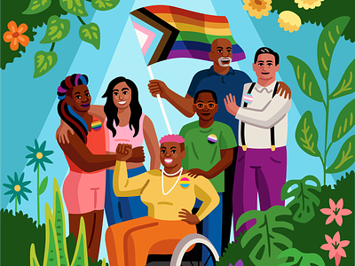Pride Posters for Convene art celebration crowd digital garden gay illustration lgbtqia plants pride queer trans vector