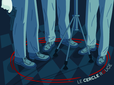 Le cercle rouge crime criterion film heist illustration vector