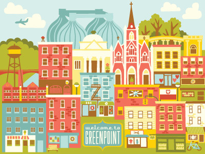 Welcome to Greenpoint brooklyn buildings city complete digital greenpoint illustration town vector