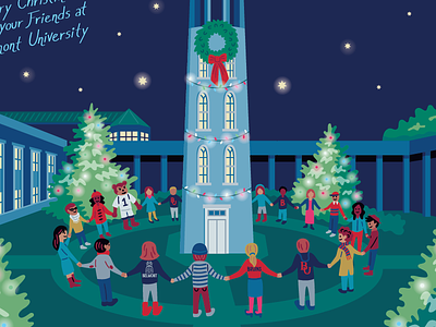 Christmas at Belmont belmont university christmas ecard illustration vector