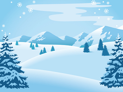 Winter Wonderland illustration landscape mountains packaging snow vector winter