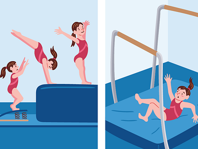 Gymnastics 1 childrens book girl gymnastics illustration sports vector