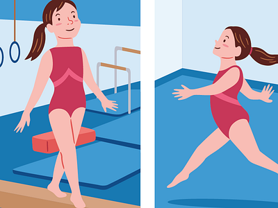 Gymnastics 2 childrens book girl gymnastics illustration sports vector