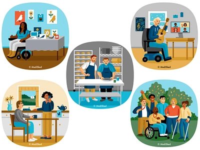 MediSked disability illustration medical vector