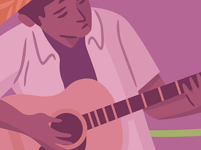 Guitarist guitar illustration musician purple vector