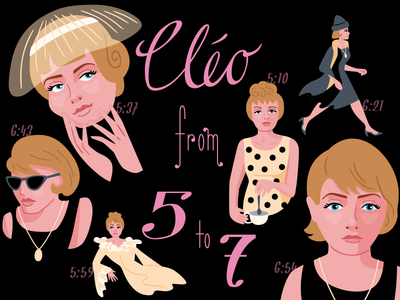 Cléo from 5 to 7 criterion film illustration new wave vector