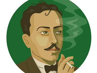 Tennessee Williams illustration portrait smoking vector