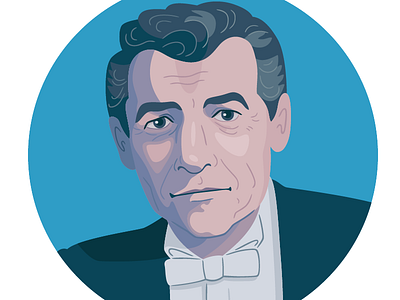 Leonard Bernstein illustration portrait vector