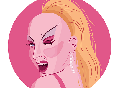 Divine divine drag illustration pink portrait vector