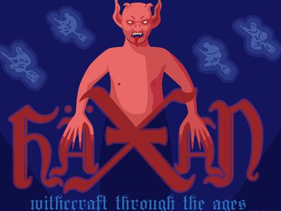 Häxan devil film halloween illustration vector witches