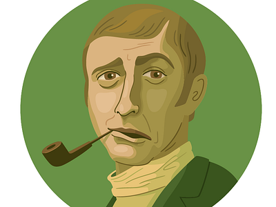 Graham Chapman illustration monty python pipe portrait vector