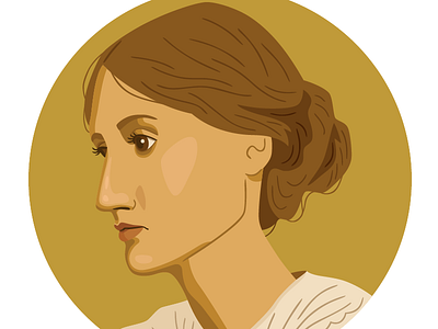 Virginia Woolf illustration portrait vector