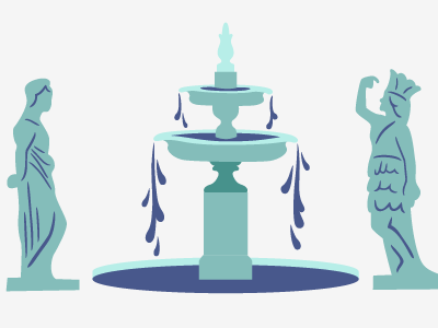 Fountain and Statues digital fountain illustration progress statue vector water