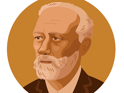 Pyotr Ilyich Tchaikovsky illustration portrait vector