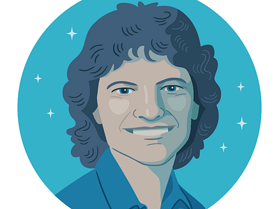 Sally Ride astronaut illustration portrait vector