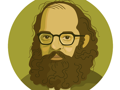 Allen Ginsberg illustration portrait vector