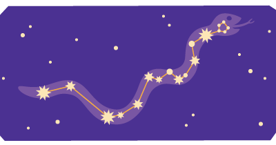 Hydra constellation illustration sky snake space stars vector