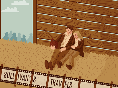 Sullivan's Travels criterion film illustration train vector