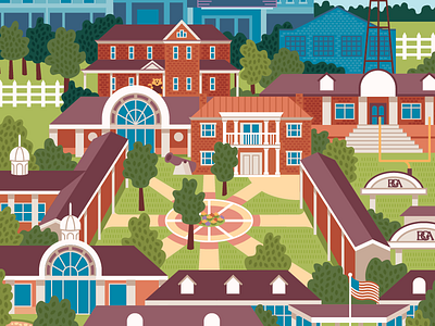 Battle Ground Academy buildings campus illustration landscape school vector