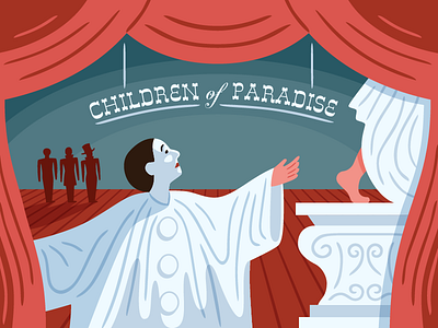 Children of Paradise criterion film illustration mime stage theater vector