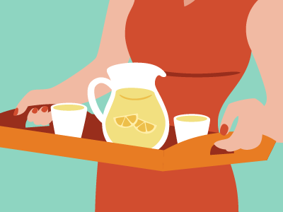 Lemonade Tray drink illustration lemonade progress summer vector woman