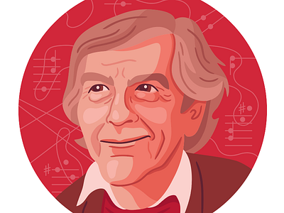 John Cage illustration music portrait vector