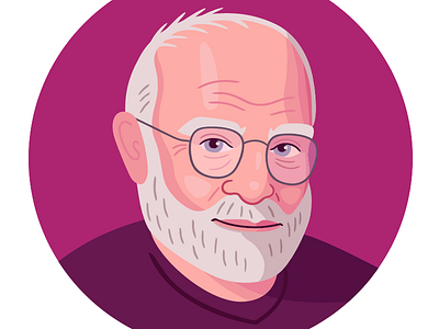 Oliver Sacks illustration portrait vector