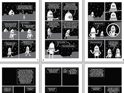 New Comic in Progress astronaut comic illustration space vector