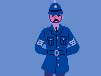 Constable british illustration man police progress uniform vector