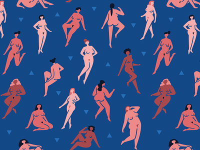 Naked Ladies Pattern illustration nudes nudity pattern vector women