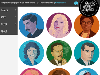 Queer Portraits Website Launch history illustration lgbtq portrait queer vector web design website