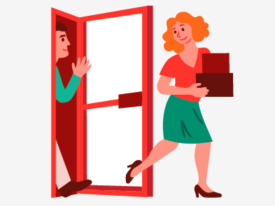 Hold That Door door illustration kindness magazine spot vector woman