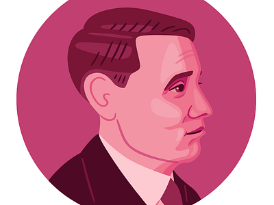 Willem Arondeus illustration portrait profile vector