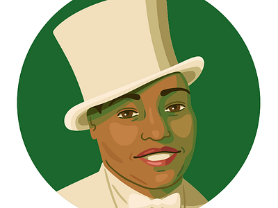 Gladys Bentley illustration portrait top hat vector