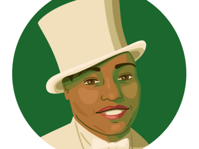 Gladys Bentley illustration portrait top hat vector
