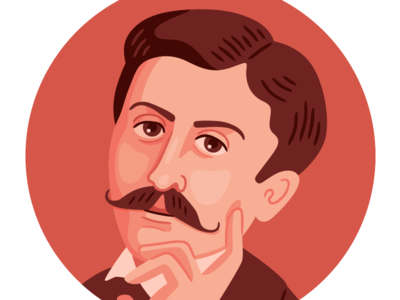 Marcel Proust illustration portrait queer vector