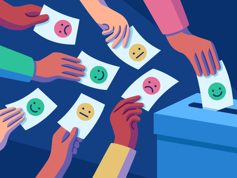 Product Feedback opinion voting feedback editorial vector illustration