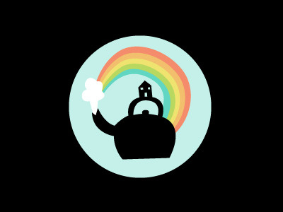 Kettle Top Manor design gay illustration kettle logo rainbow tea vector