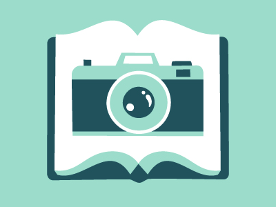 Picture Book book camera design illustration logo vector