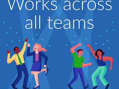 Works across all teams advertising dance party dancing happy illustration vector
