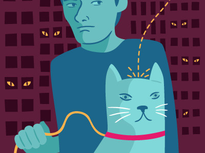 Feline Telepathy cat illustration pet vector