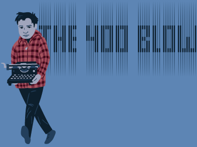 The 400 Blows boy film hand lettered illustration typewriter vector
