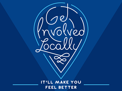 Get Involved Locally hand lettered illustration lettering message motivation