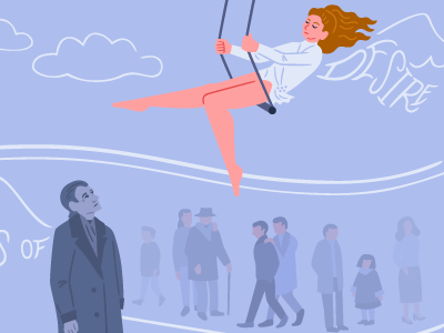Wings of Desire angel film illustration trapeze vector