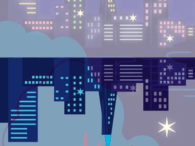 Reflection buildings city illustration progress reflection vector