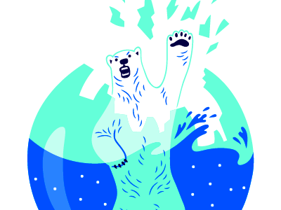 Polar Bear Breakout angry glass illustration polar bear snow globe tee shirt vector water