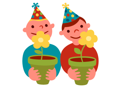 Birthday Flowers birthday boys flowers illustration kids party plants spot vector